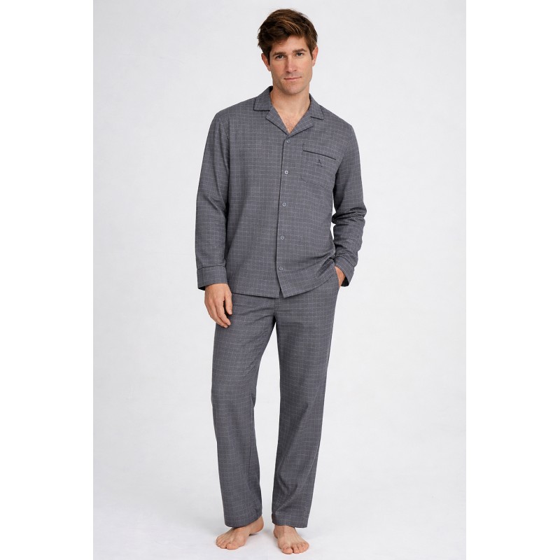 PIJAMA HOMBRE POPLIN OSCURO